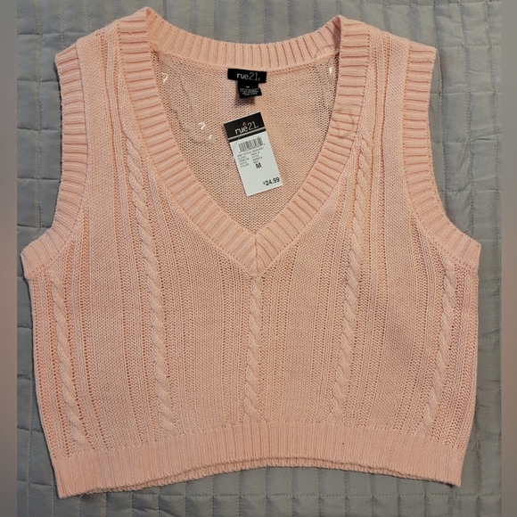Rue21 Sweaters Rue2 Pink Crop Sweater Vest Nwt Womens Medium Poshmark